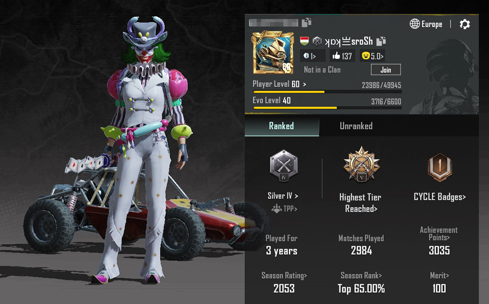 PUBG Mobile Global lvl 57 - seasons elite : M5, M6