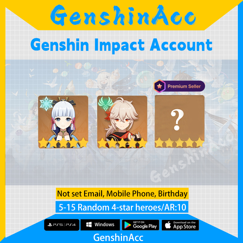 [NA] Ayaka Kazuha Random five star hero | 3 Five-star heroes | AR10 | Random 5-10 four-star heroes | Not bound to mailbox and mobile phone