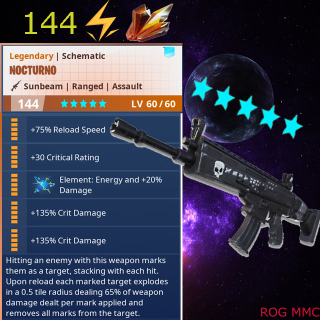 10x Supercharged Nocturnos pl144 (Energy Element) PC, Ps4, Xbox - Fortnite Save the world