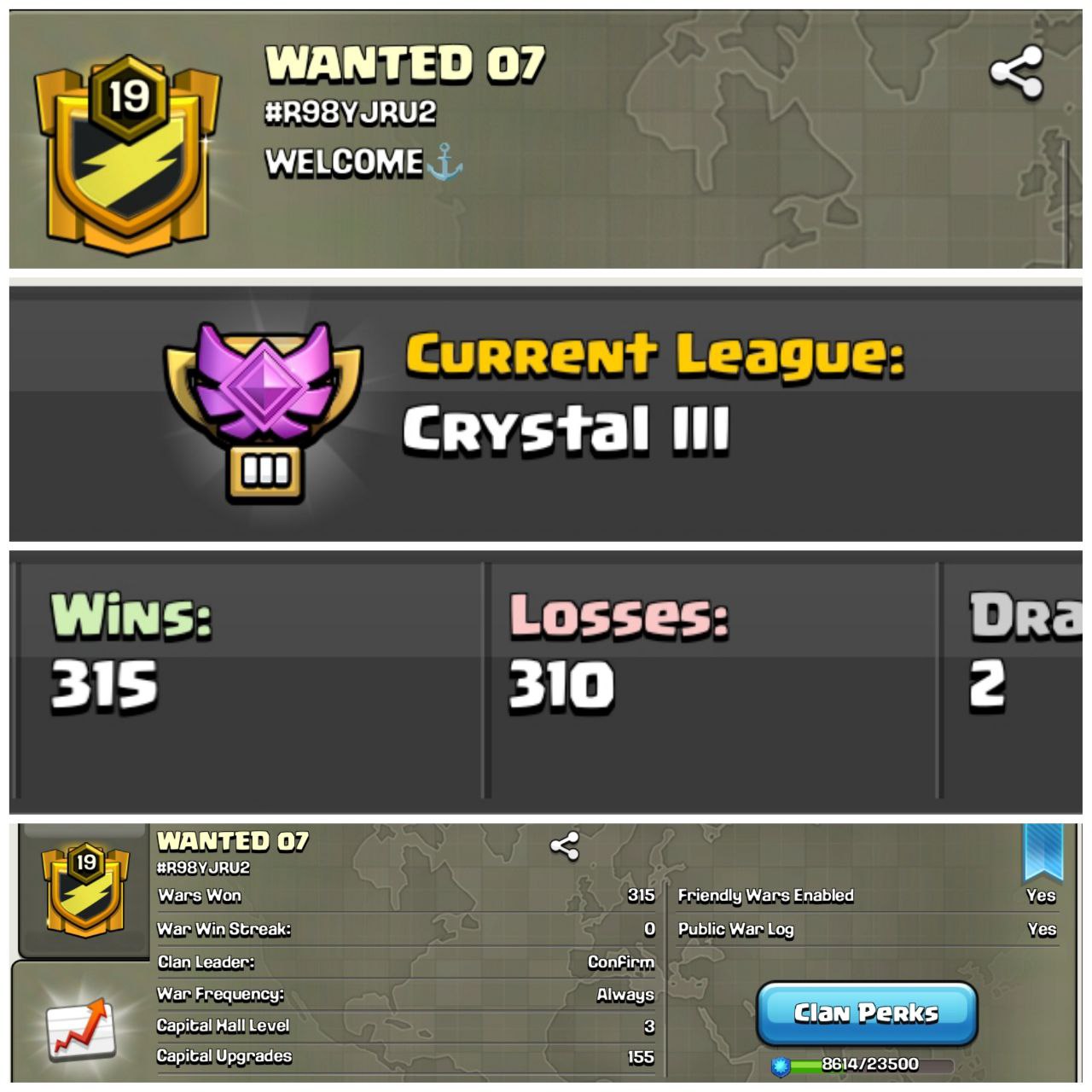WANTED 07 -- Lvl-19 -- Crystal 3 -- -- Positive Log -- Brilliant and Superb Name And League