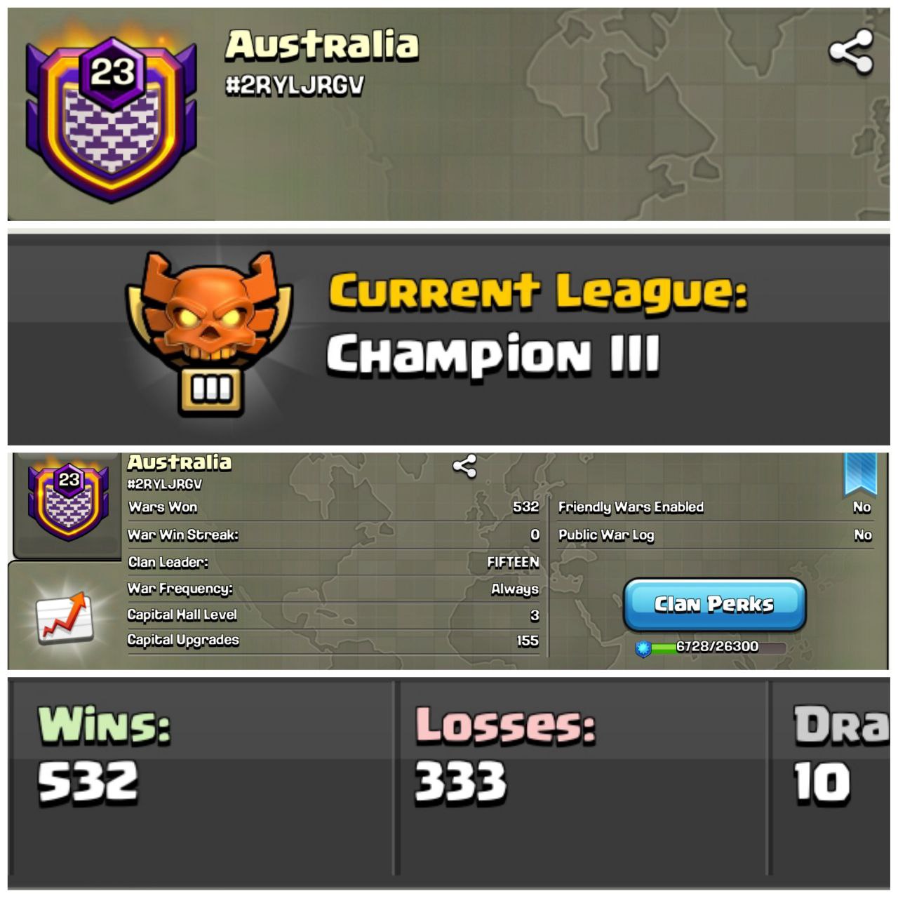 Lvl-23 -- Australia -- Champion 2 -- Positive Log -- Brilliant and Superb Name And League
