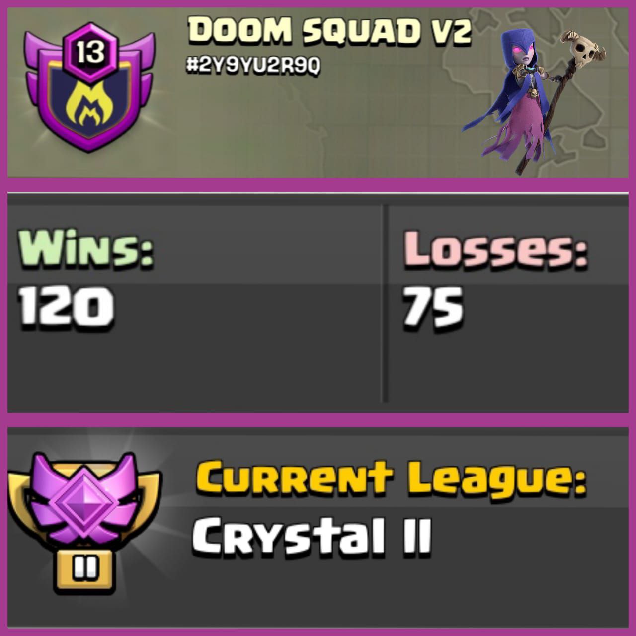 DOOM SQUAD V2 -- Lvl-13 -- Crystal 2-- -- Positive Log -- Brilliant and Superb Name And League