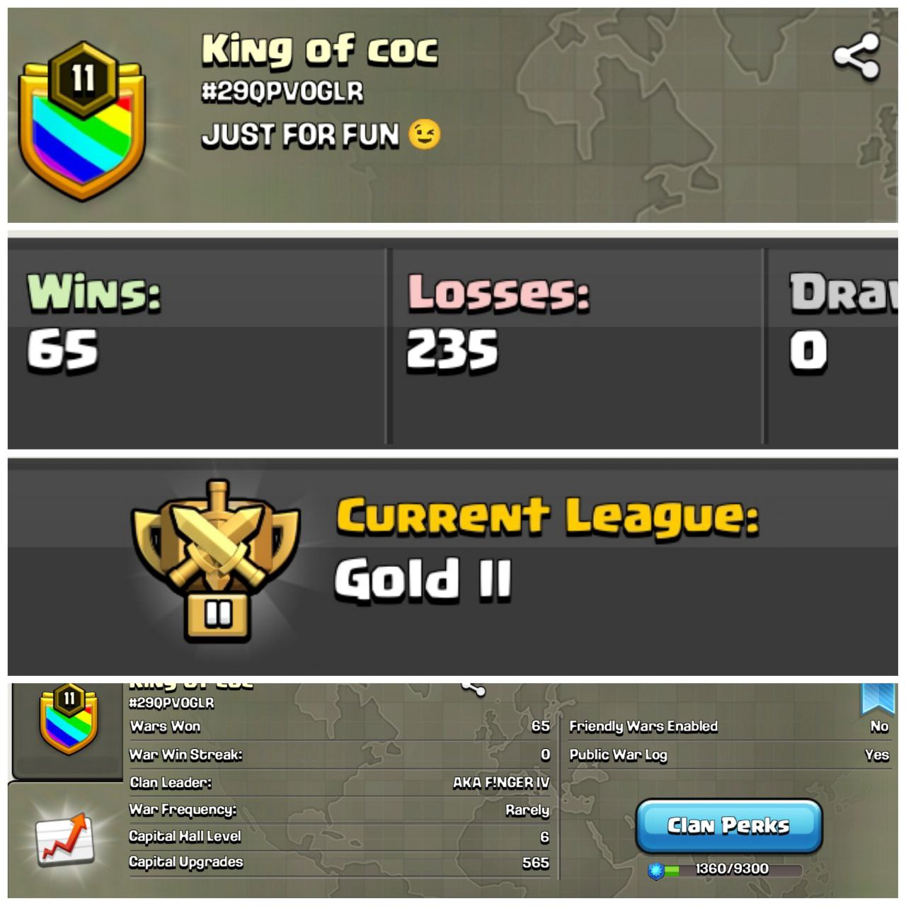 King of coc -- Clan Capital 6 -- Lvl-11 -- Gold 2 -- Superb Clan & Cheap Price