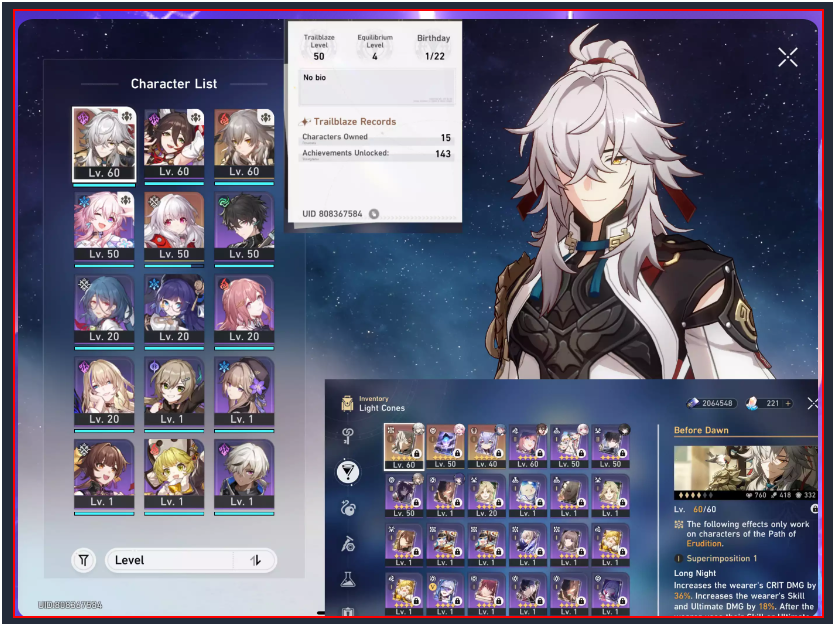 Jing Yuan+Before Dawn clara LVL 50
