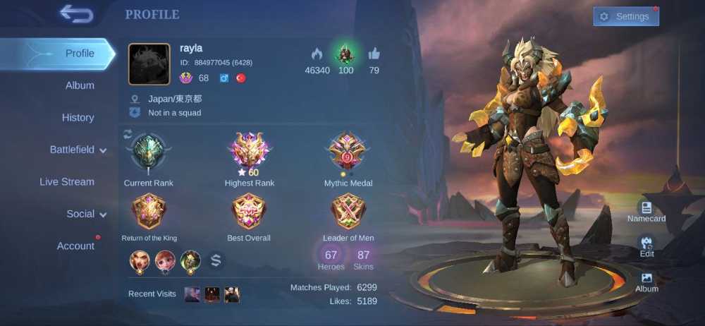 [TSml01] 🌀LVL 68🔱67 Heroes⚜️87 Skins🔱Full specifications can be seen in the video in the description section⤵️⤵️