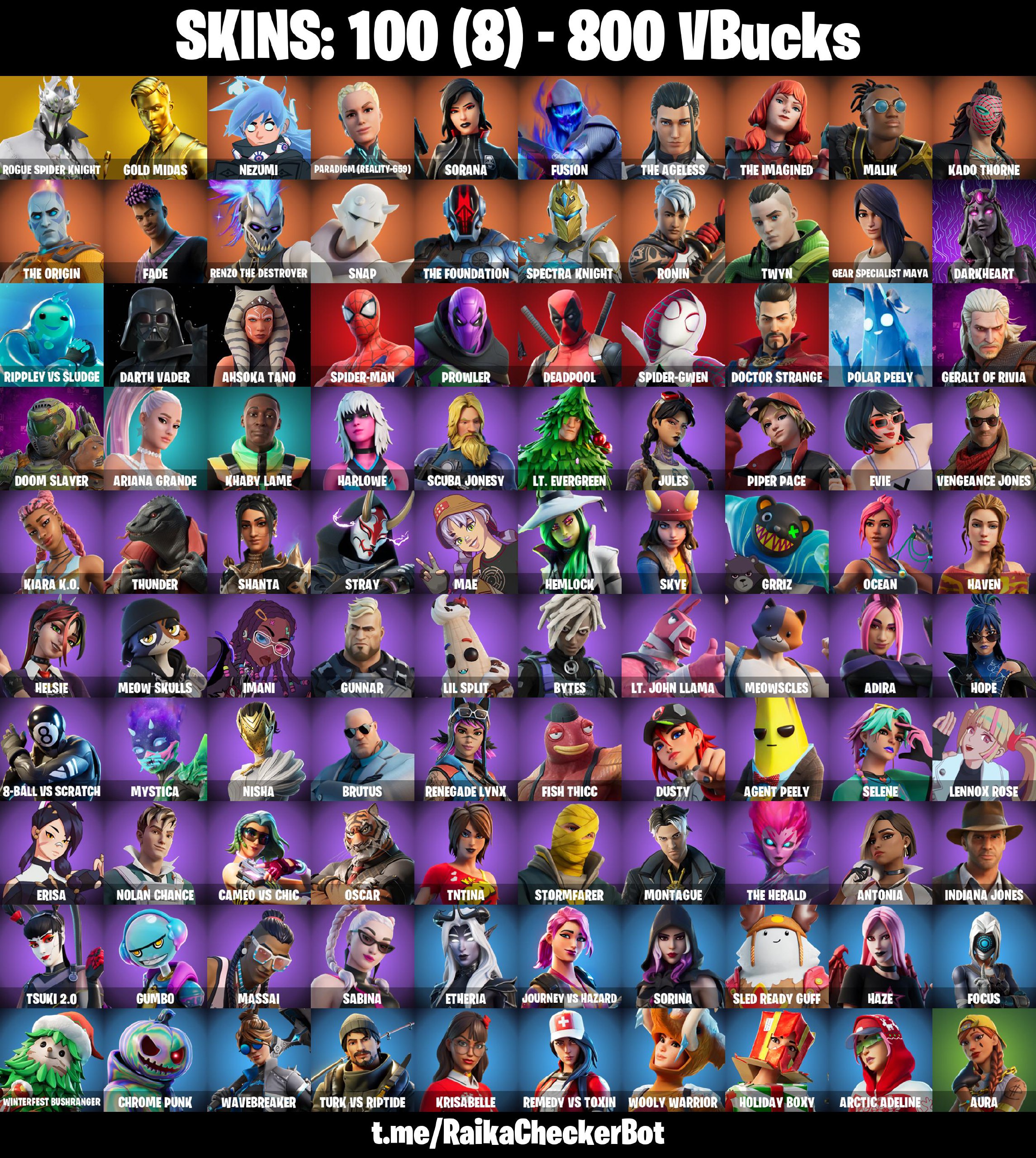 [PC/PSN/XBOX] 100 SKINS 🔥 ROGUE SPIDER KNIGHT 🔥 DARKHEART 🔥 GOLD MIDAS