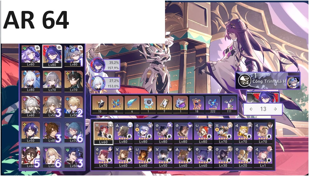 Acheron Black Swan WolfE1 Jing Liu Bronya Dan Heng IL Jing Yuan GerpardE2 AR64 Famle