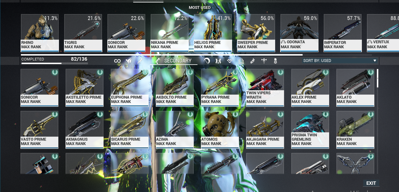MR 24 ✅ 1M Credit - 77 Plat ✅ 400/700 Equip MAX - 64x Warframe MAX ✅ 21x Prime Mod - 14x Riven - 5x Arcane ✅ With Mail