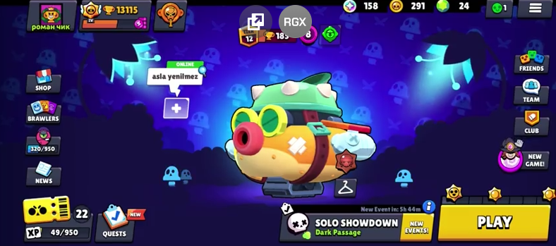 41 Brawler - 13115 CUP - 7 Skin ✅ 1x MAX - 1x 9 LvL ✅ Crow, Buzz, Sprout
